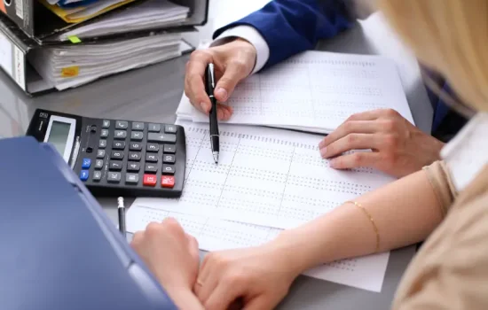 person giving details to customers person giving details to customers